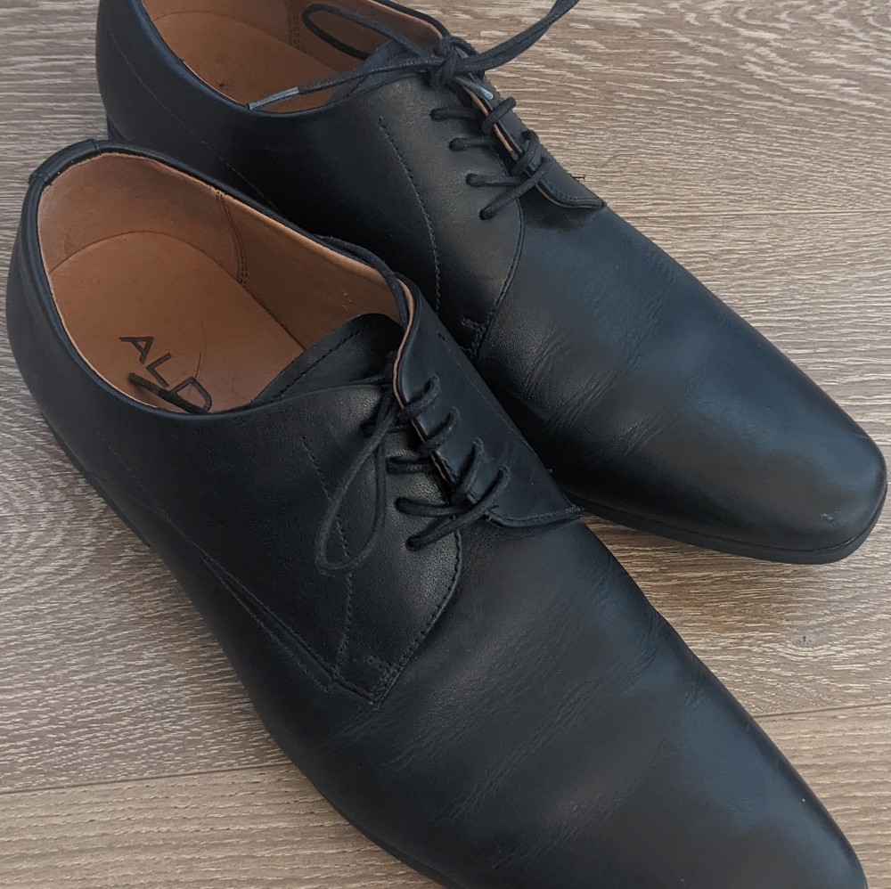 Aldo black men's dress shoes 9.5